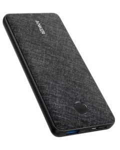 ANKER SLIM AND POWERFUL POWERCORE METRO SLIM 10000 - BLACK FABRIC