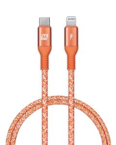 MOMAX ELITE-LINK LIGHTNING TO TYPE-C CABLE 2.2M - BRAIDED NYLON RED