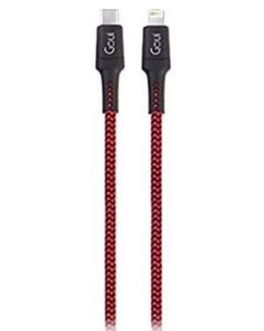 GOUI 8 PIN+D TYPE-C TOUGH EDITION LIGHTING CABLE 1.5 MTR -RED