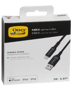 OTTERBOX LIGHTNING TO USB-A STANDARD CABLE 2M - BLACK