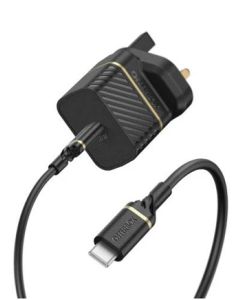 OTTERBOX WALL CHARGING KIT WALL CHARGER + USB-C TO USB-C CABLE - BLACK
