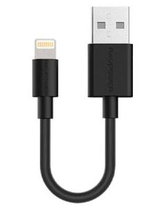 RAVPOWER CHARGE AND SYNC USB CABLE WITH LIGHTING CONNECTOR 0.2M/0.7FT - BLACK