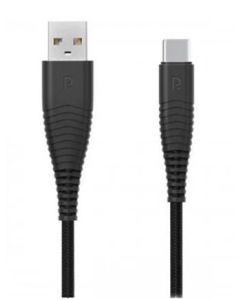 RAVPOWER CHARGE AND SYNC NYLON BRAIDED USB-A TO TYPE-C CABLE 1M/3.3FT - BLACK