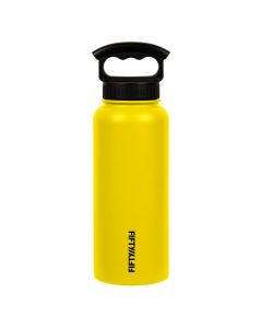 FIFTY/FIFTY 34 Oz Vaccum Insullated Bottle 3 Finger Lid - Color: Yellow