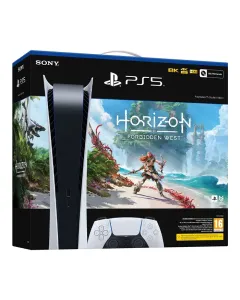 PS5 Playstation 5 Digital Console (4k 120 Hdr 8k) 825gbwith Horizen Forbidden West Vocuher (R2) - White