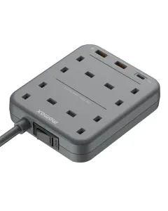 Momax ONEPLUG PD20W 2A1C 4 outlet Power Strip With USB - Grey