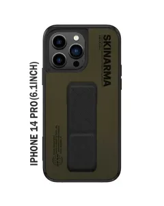 Skinarma Case For iPhone 14 Pro (6.1inch) - GYO With Black grip and stand - Olive Green