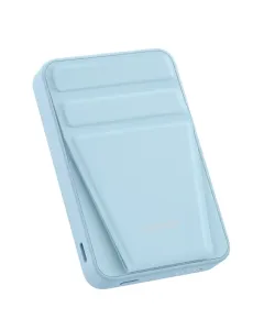 Momax Q.Mag Power 9 - 5000mAh Magnetic Wireless Battery Pack with Stand - Blue