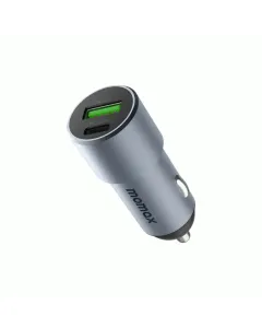 Momax Dual-Port Car Charger 38W - Grey