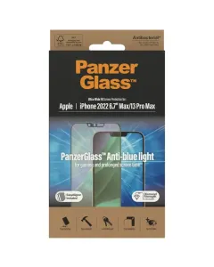PanzerGlass iPhone 13 Max(6.7inch) Antibacterial Tempered Glass, Ultra Wide Fit, Anti Bluelight