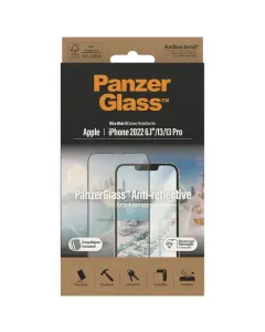 PanzerGlass iPhone 14 (6.1inch) Antibacterial Tempered Glass, Ultra Wide Fit, Anti-Reflective