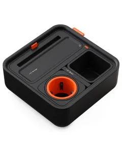 CouchConsole Cup Holder with Phone Stand Tray - Dark Orange