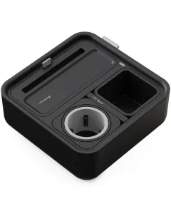 CouchConsole Cup Holder with Phone Stand Tray - Dark Grey