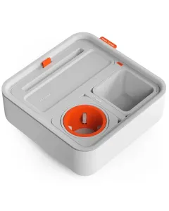 CouchConsole Cup Holder with Phone Stand Tray - Light Orange