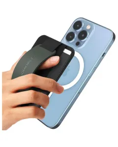 Sinjimoru 3 in 1 Magnetic Wallet as Phone Grip and Stand for MagSafe - Olive Grey