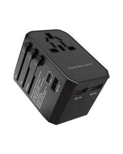 Powerology 2.4A PD 45W Universal Multi-Port Travel Charger - Black