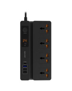 Porodo Multi-Function Power Socket - 3 USB-A and 1 USB-C PD 35W output - Black