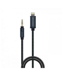 Powerology Lightning to AUX Aluminum Braided Audio Cable - 1.2m Grey