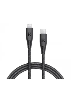 RAVPower RP-CB1018, Type-C to Lightning Cable, 2m, Nylon - Black