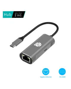 Yuanshan 2-in-1 USB-C Gigabit LAN + PD Adapter