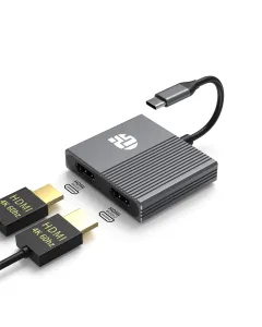 Yuanshan 2-in-1 USB-C To Dual HDMI 4K@60Hz Adapter Hub