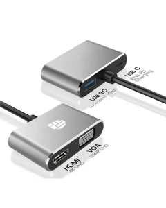 Yuanshan Type-c Hub Pd + Hdtv + Vga + Usb 3.0 4in1 Multiport Adapter