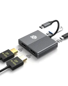 Yuanshan 4-in-1 Usb-c To Displayport Adapter - Gray