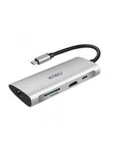 WIWU Alpha 8 In 1 Type-C Hub A831HRT - Gray