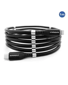 SuperCalla Magnetic USB-C to Lightning Cable 1m - Black