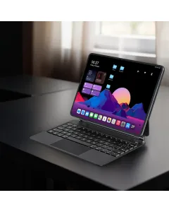 Powerology Smartcase Pro+ Wireless Keyboard Case For Ipad Pro 11” (M4) - Black Arabic Lay Out