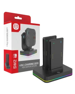 4 in1 RGB JoyCon Charging Dock For Nintendo Switch 2 - Black