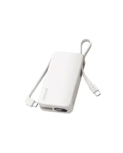 Momax 1-power Vital+ 10000mah Battery Pack With Dual Built-in Usb-c Cable - White