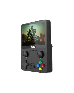 X6 HD 3.5-Inch Screen Handheld Game Console Built-in Video Games Machine with Dual Joystick Design - Black