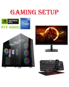 Xigmatek Intel Core i7 12th Gen RTX 4060 Ti Gaming PC Bundle – Monitor + RGB Gaming Kit