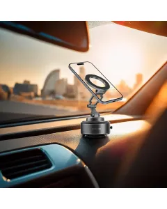 Green Lion GX-30 Auto Suction Phone Holder - Matte Black