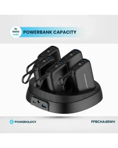 Powerology × 5 10000mAh Power Bank Station - Black