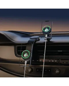 Green Lion 2 in1 Magflex Wireless Car Charger - Black