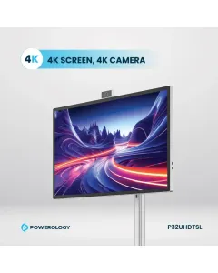 Powerology Android 32” Uhd 60hz Tablet With Stand 8 +128gb - Silver