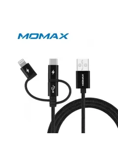 Momax One Link 3-in-1 Fast Charge/sync Usb Cable 1m - Black