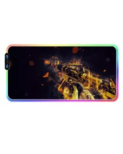 GAMEON Gaming Mousepad With RGB Lighting (900x400x3mm) - CS:GO M4A1-S Golden Coil Gun Edition