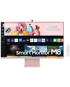 Samsung M8 32" UHD Monitor with Smart TV Experience and Iconic Slim Design - Pink