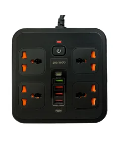 Porodo Multi-port Super Hub 2 Usb-c / 4 Usb-a Universal Ac Sockets