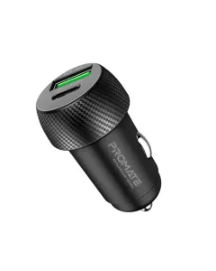 Promate DriveGear-20W Quick Charging Mini Car Charger - Black