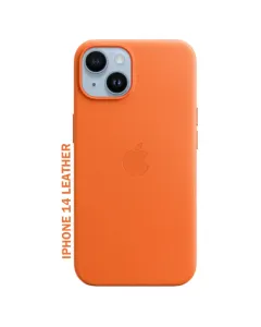 Apple iPhone 14 Leather Case with MagSafe - Orange