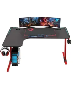GAMEON Phantom XL-L Series L-Shaped RGB Flowing Light Gaming Desk (Size: 1400-600-720mm) - Left