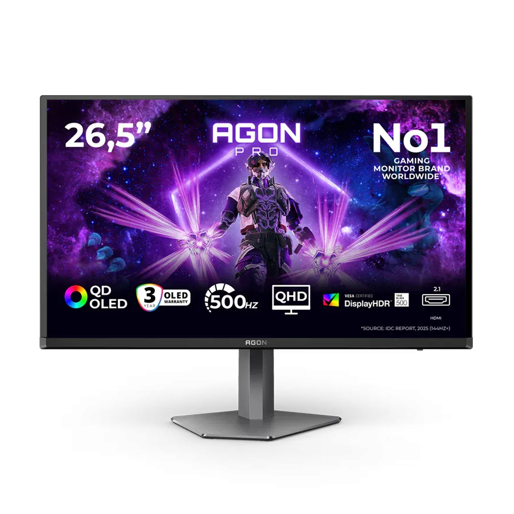 AOC AGON PRO 27 Inch QHD 500Hz 0.03ms HDMI 2.1 HDR500 QD-OLED Gaming Monitor