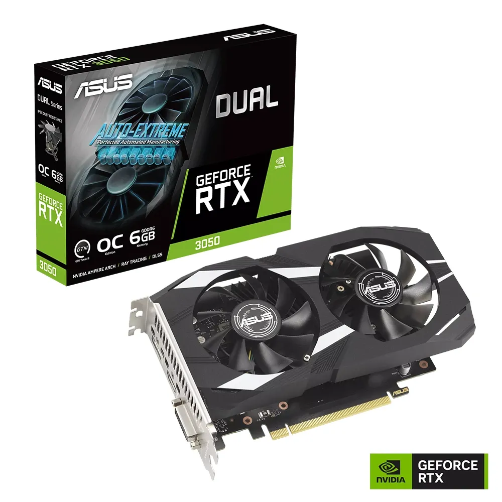 Asus Dual GeForce RTX 3050 OC 6GB GDDR6 Gaming Graphics Card