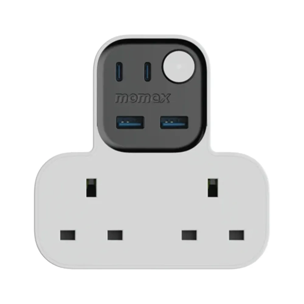 Momax 1-charge Work Flow T-shaped Extention 2 Socket With Usb