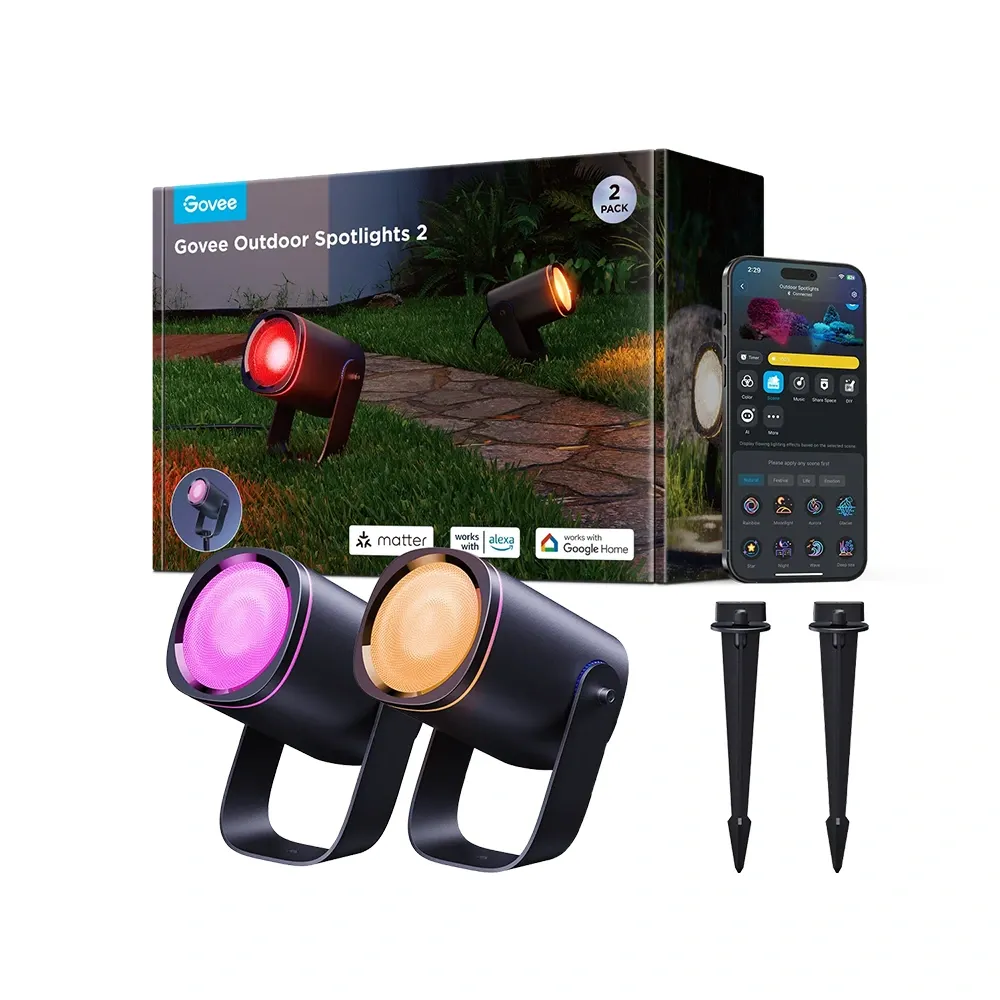 Govee RGBICWW Outdoor Spotlights (2 Pack) - H7093