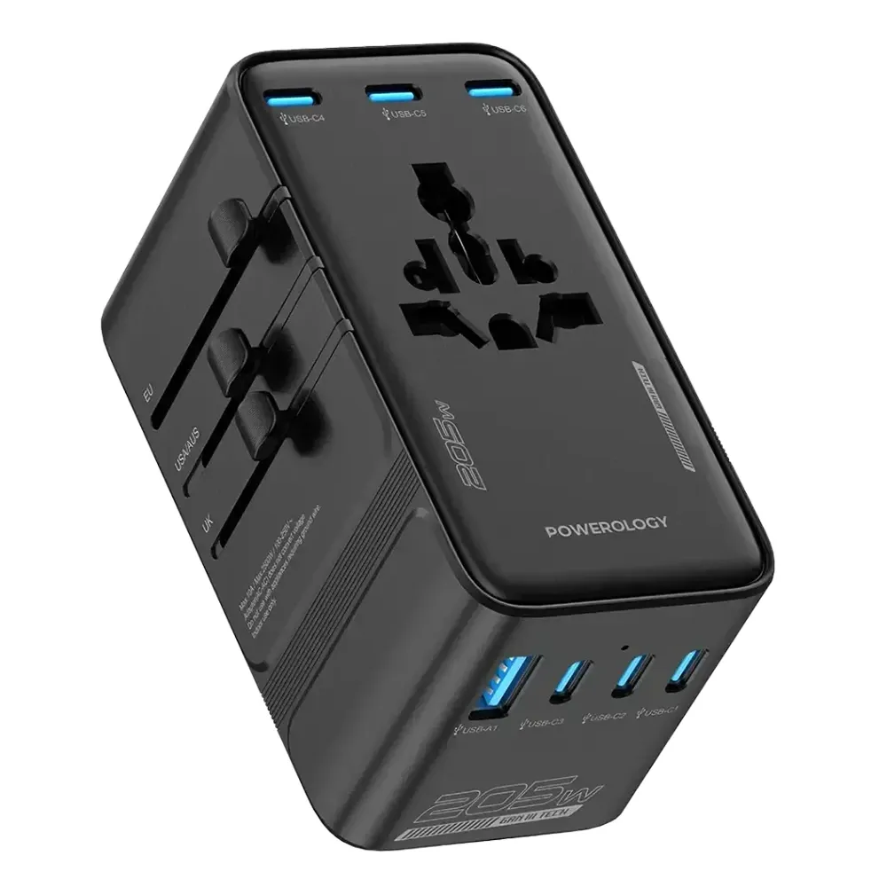 Powerology Spetrova GaN Multi-Port Universal Adapter - Black for ...